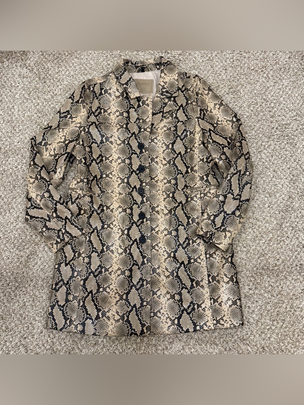Anthropologie Blank NYC snakeskin python leather trench coat